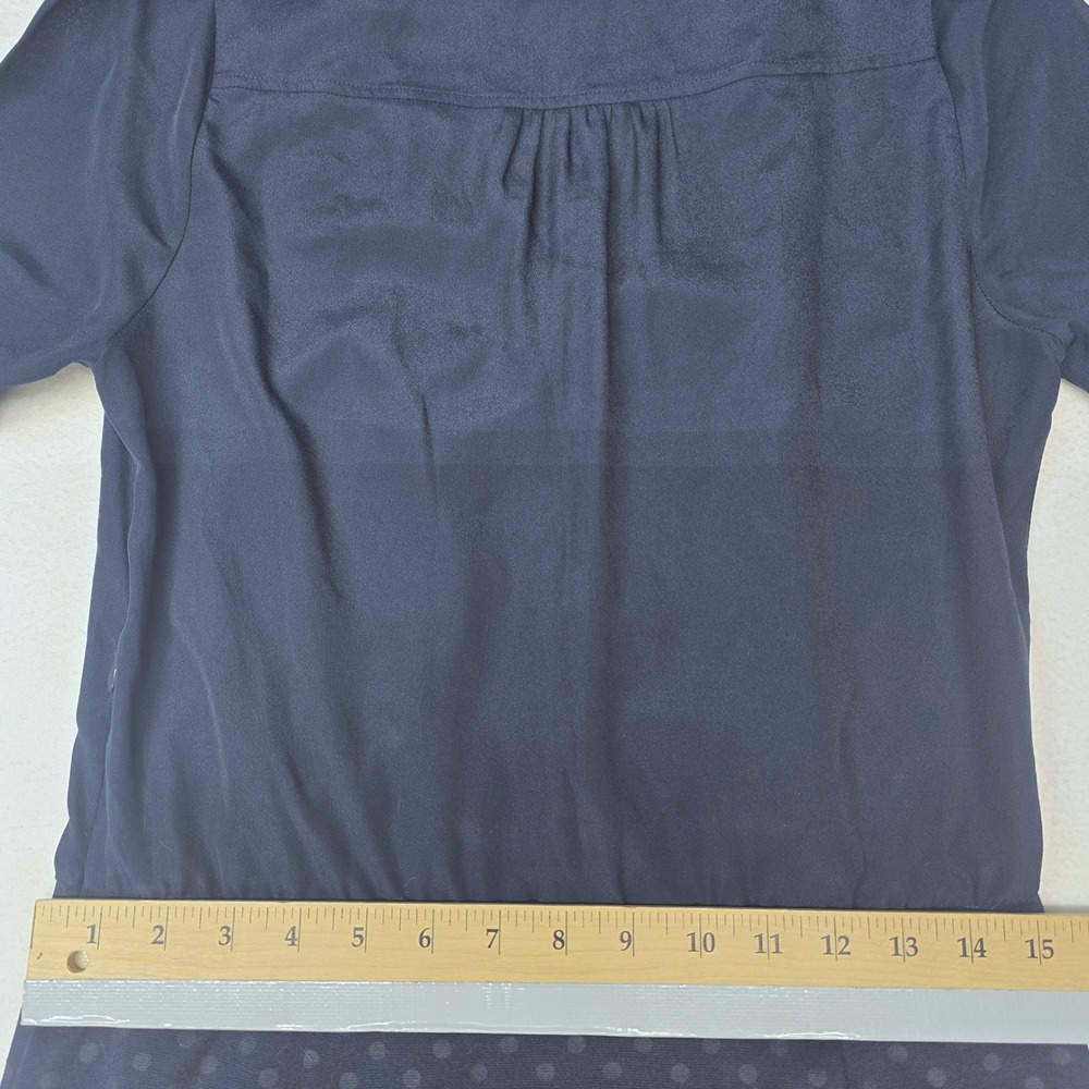 Banana Republic Navy Blue Wrap Retro Polka Dot Skirt Dress Size 6‎ Bodycon Pinup - Picture 10 of 11